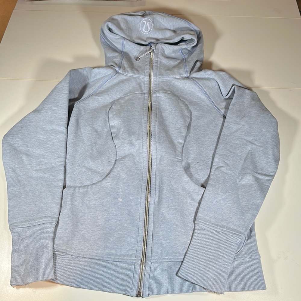 Women’s activewear Light blue Lululemon Scuba hoodie sz 8